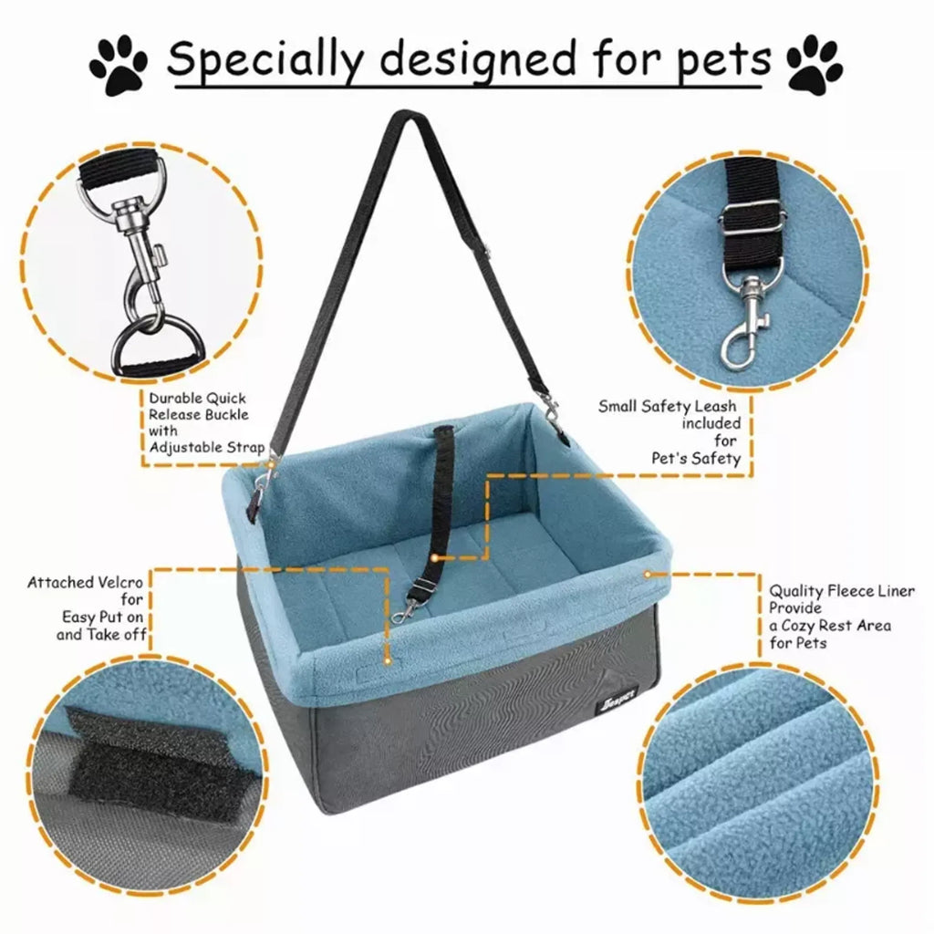 Portable Dog Booster Car Seat & Travel Carrier – Up to 24 lb