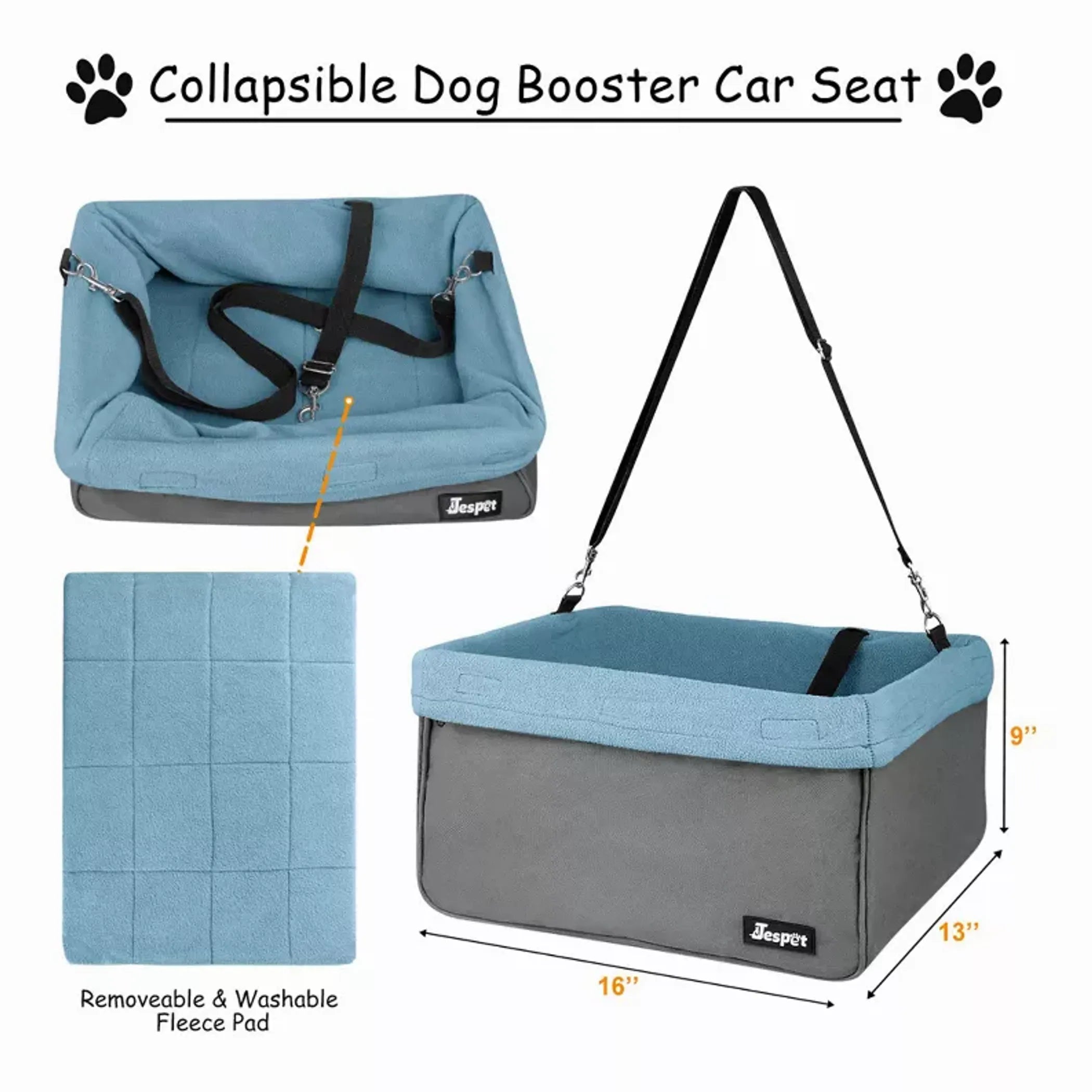 Portable Dog Booster Car Seat & Travel Carrier – Up to 24 lb