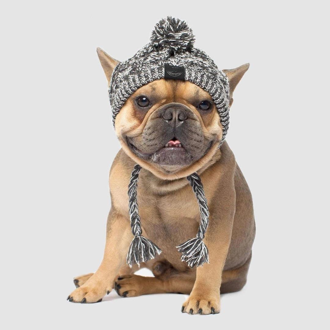 Fluffy Polar Pom Knitted Dog Hat