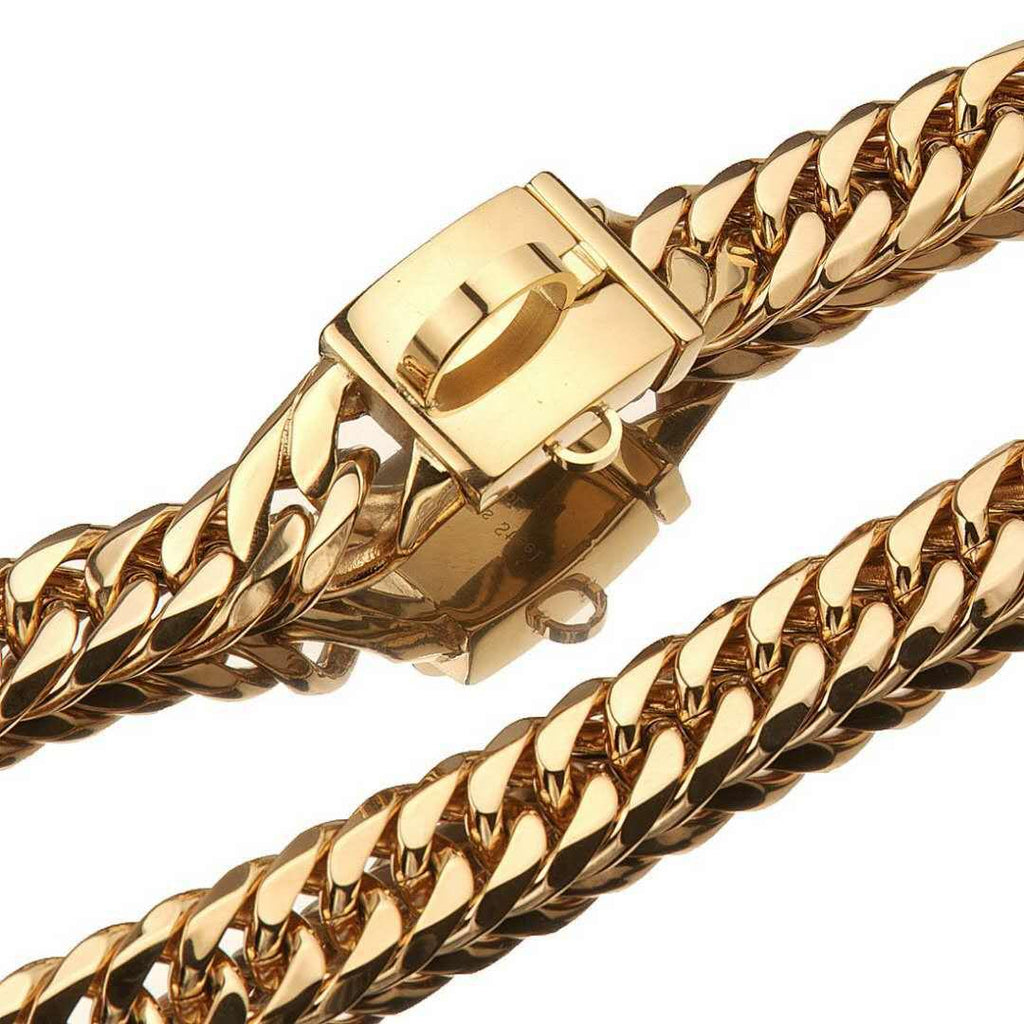 Gold Cuban Link Dog Collar – 16 mm Stainless Steel