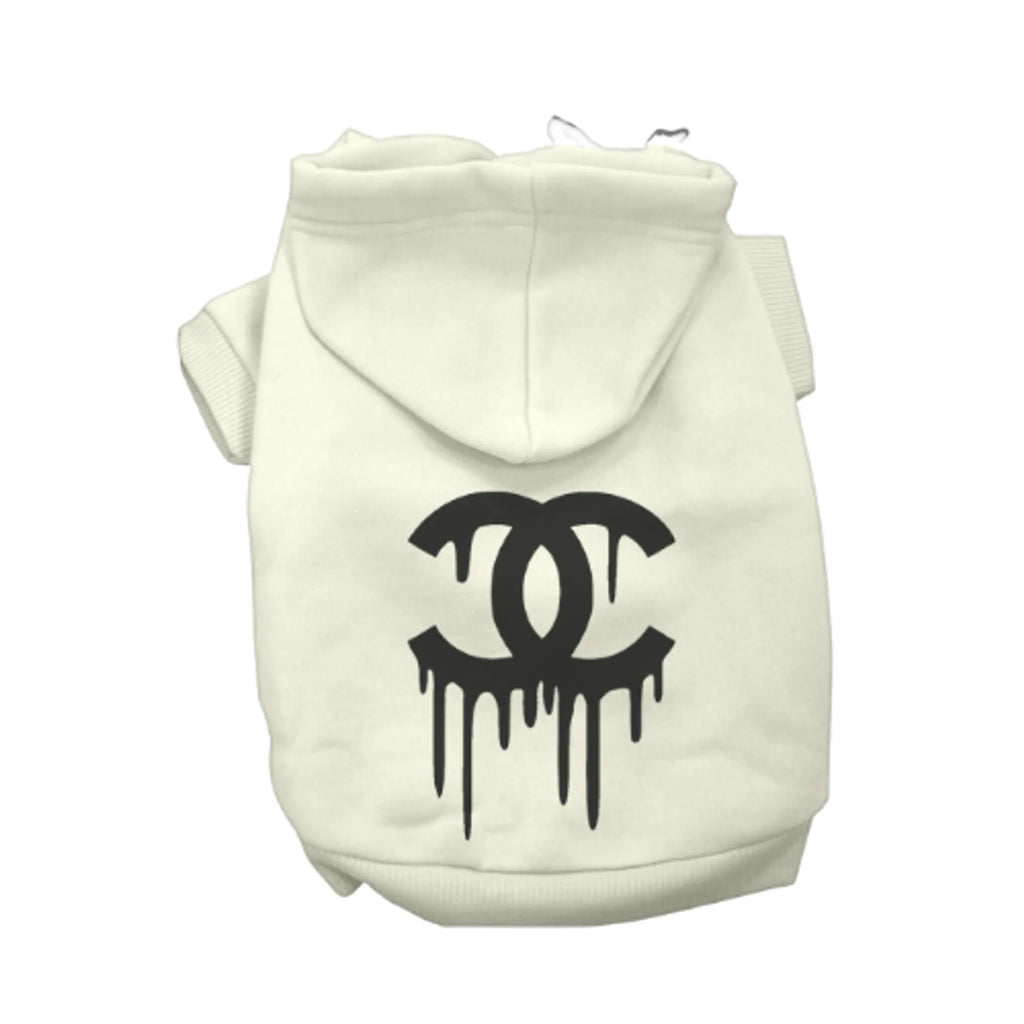 Luxury-Inspired Drip Logo Dog Hoodie
