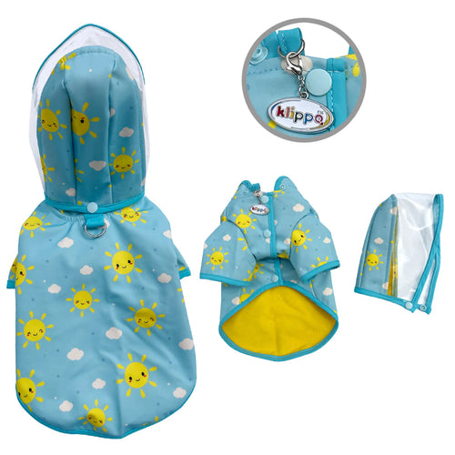 Clear View Happy Sunshine Raincoat with Fleece Lining & Detachable Hood