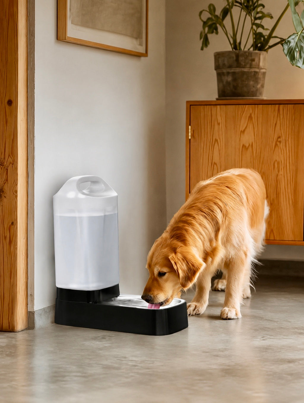 2.4-Gallon Gravity Pet Water Dispenser with Stainless Steel Bowl
