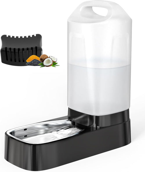 2.4-Gallon Gravity Pet Water Dispenser with Stainless Steel Bowl
