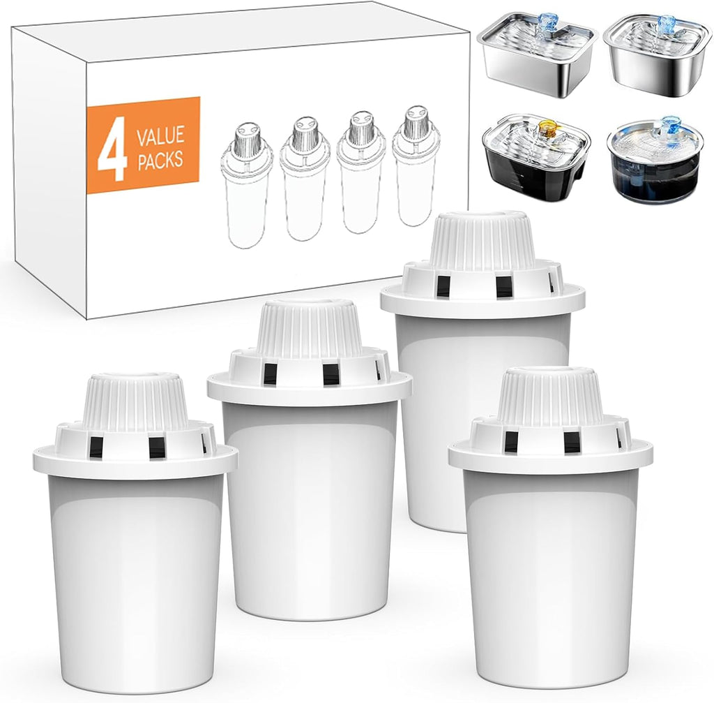4-Pack Replacement Filters for Lesotc Large Dog Water Fountains