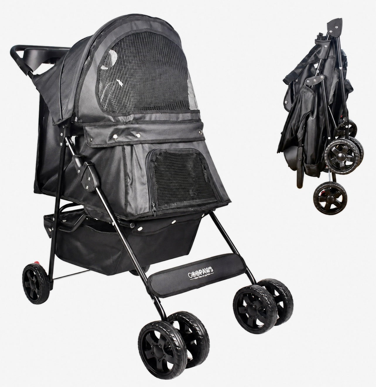 GOOPAWS 4-Wheel Foldable Pet Stroller