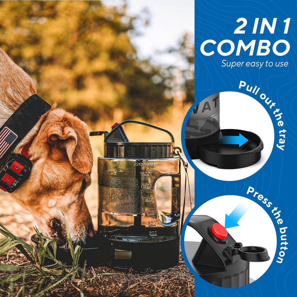 77 oz Large Dog Travel Water Bowl Dispenser
