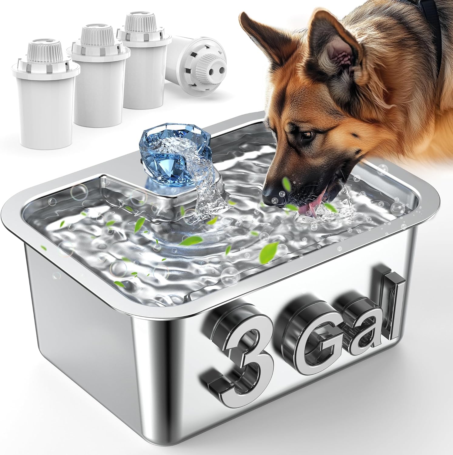 3Gallons/11L Stainless Steel Dog Water Fountain