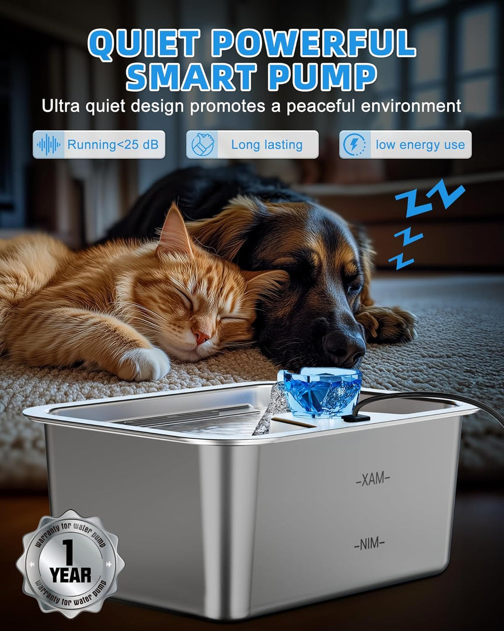 3Gallons/11L Stainless Steel Dog Water Fountain