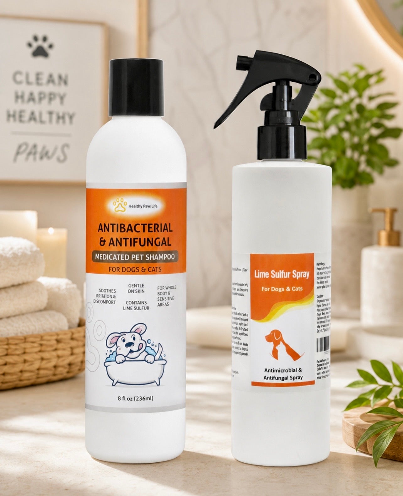 Healthy Paw Life Lime Sulfur Shampoo & Spray Set
