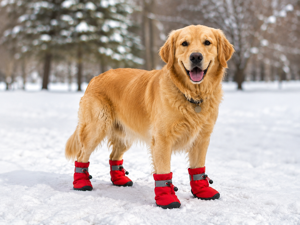 Reflective Winter Dog Boots – Warm & Non-Slip