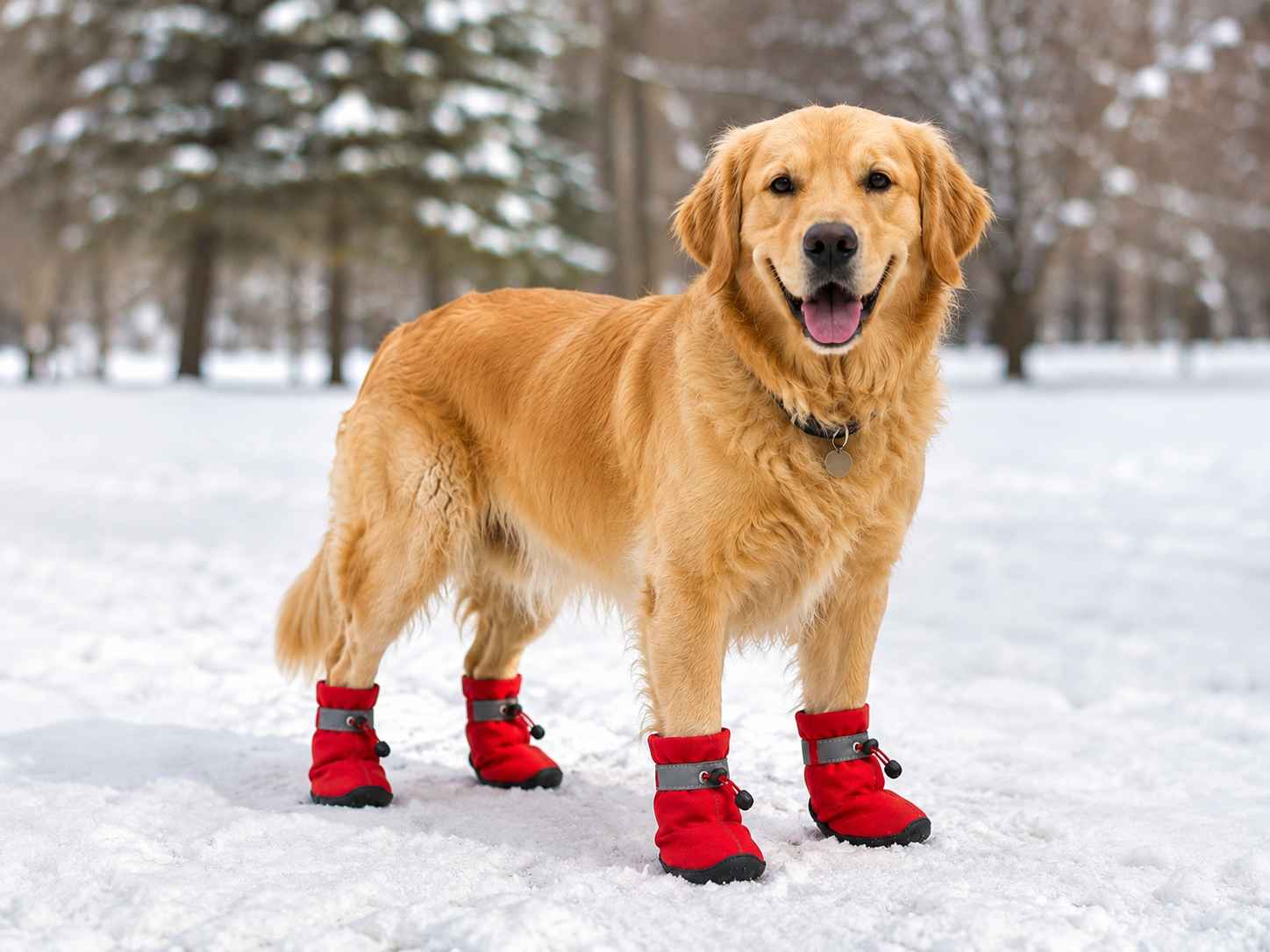 Reflective Winter Dog Boots – Warm & Non-Slip