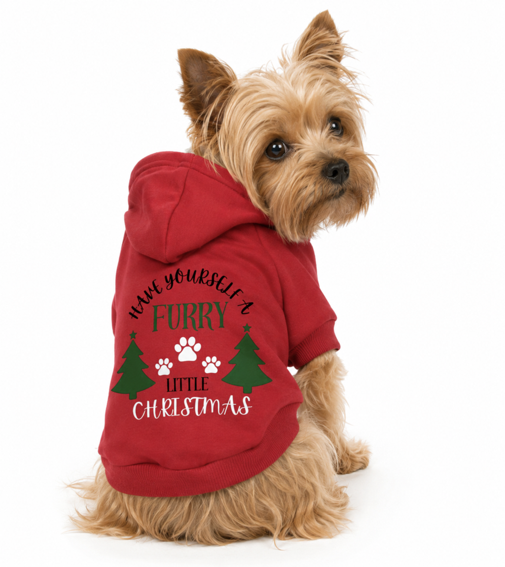 Furry Little Christmas Dog Hoodie