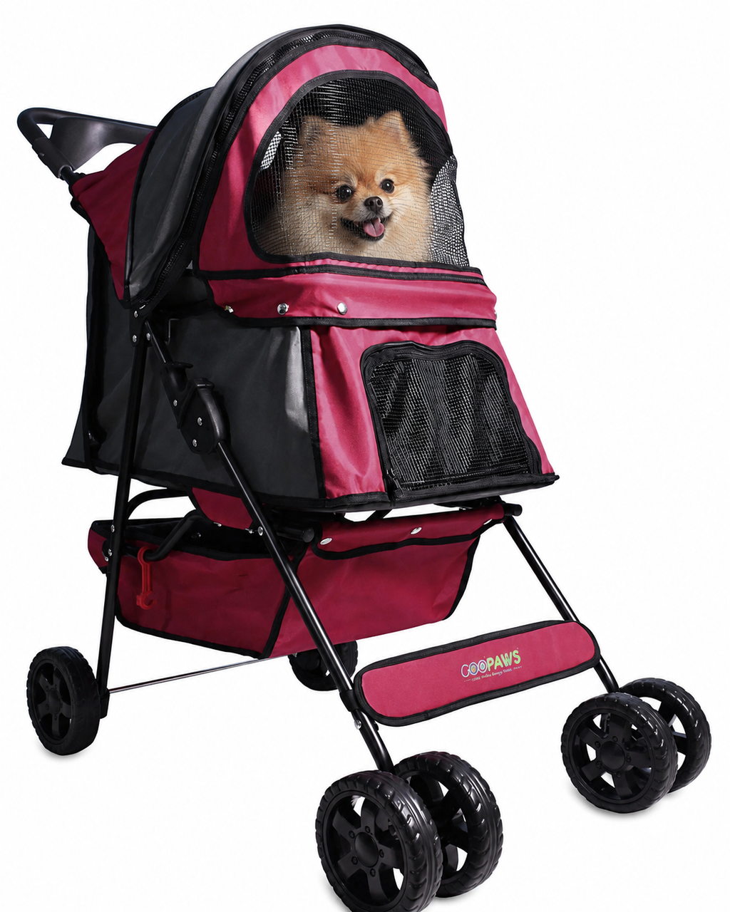 GOOPAWS 4-Wheel Foldable Pet Stroller