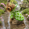 Froggy Dog Raincoat with Fleece Lining & Detachable Hood