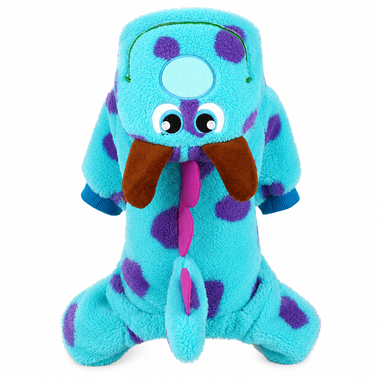 Blue Spotted Monster Plush Dog Costume