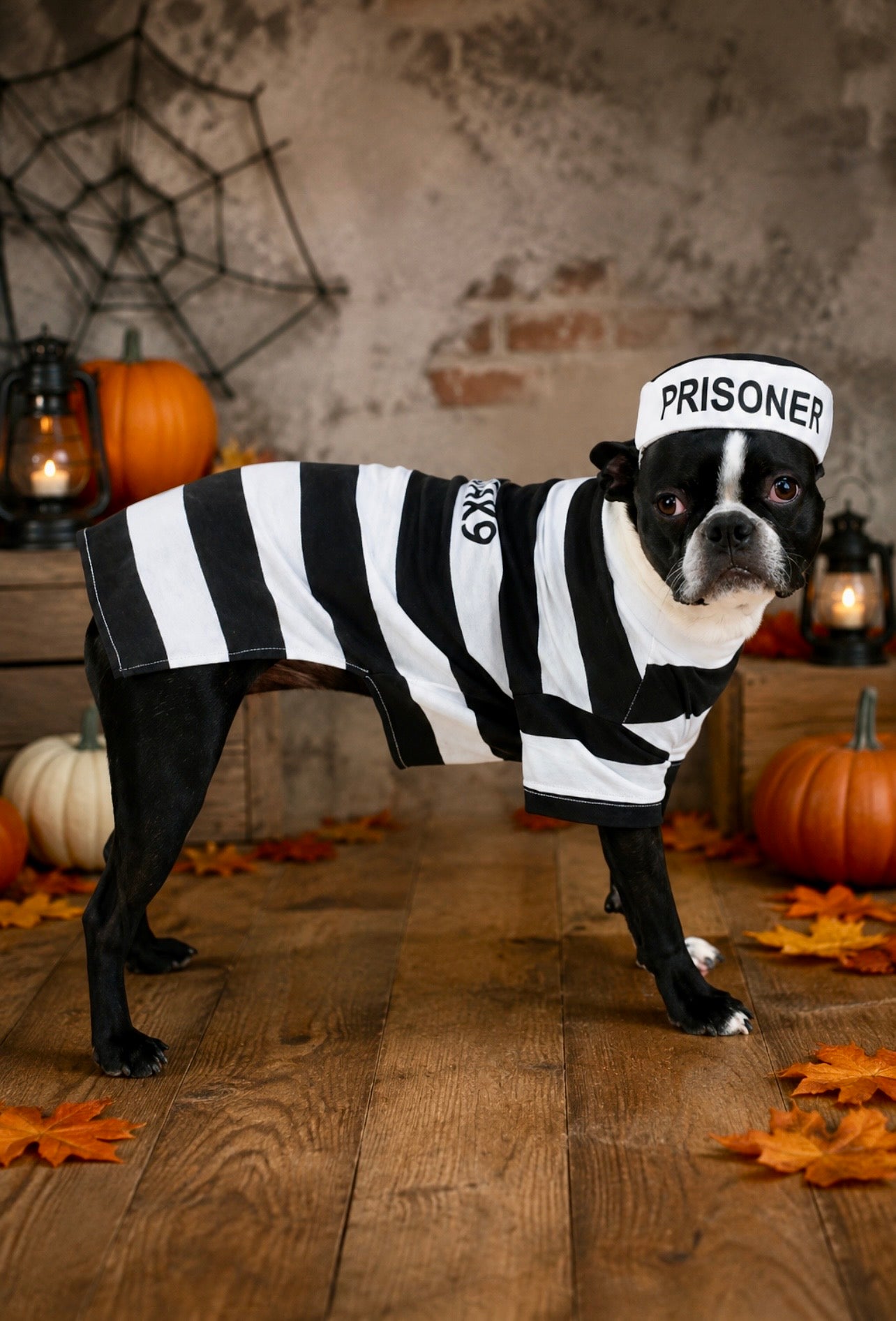 Prison Pooch Dog Costume – Black & White Stripes
