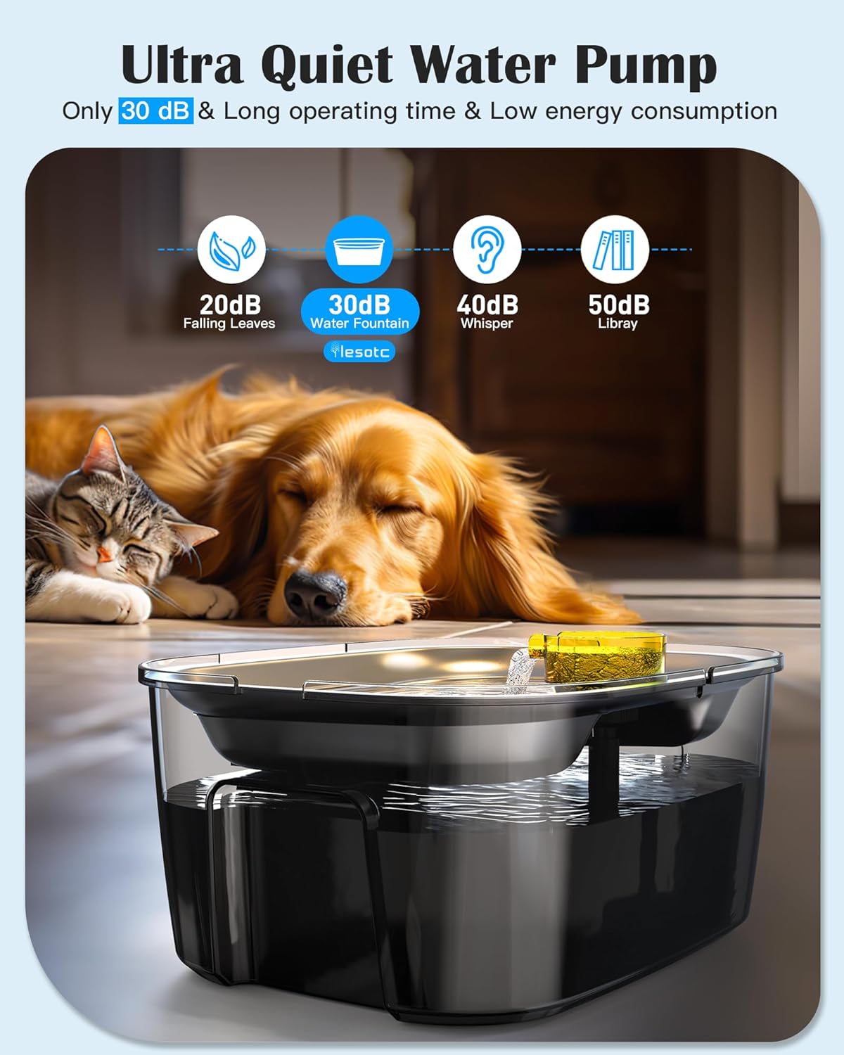 2.6 Gallon - 10L Stainless Steel Dog Water Fountain
