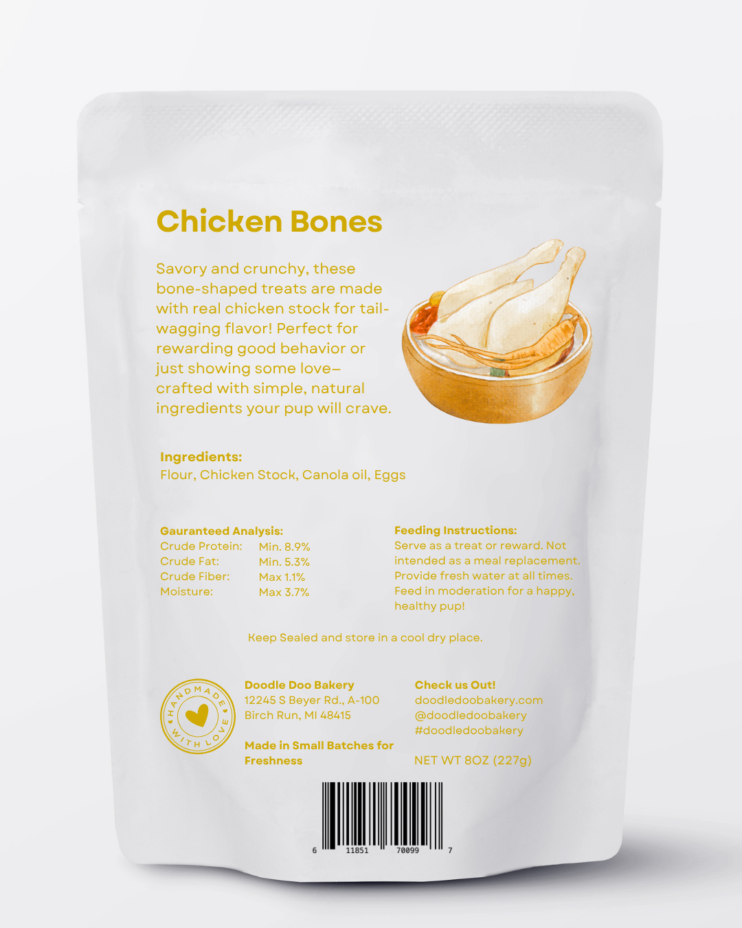 Doodle Doo Homemade Chicken Dog Treats – 8 oz
